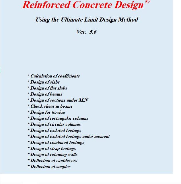 Reinforced Concrete Design Using The Ultimate Limit Design Method Spreadsheet