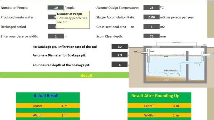 Septic Tank Design And Calculation Spreadsheet