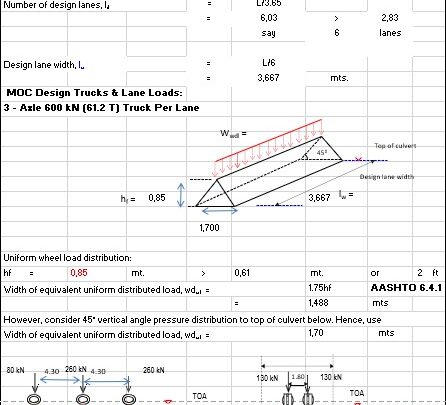 Arch Culvert Design and Calculation Spreadsheet