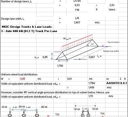 Arch Culvert Design and Calculation Spreadsheet