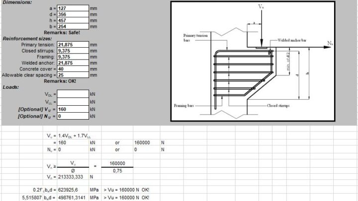 Design Of Concrete Corbel Spreadsheet