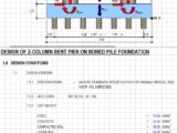 Design Of Two-Column Bent Pier On Bored Pile Foundation Spreadsheet