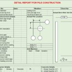 Detail Report For Pile Construction Spreadsheet