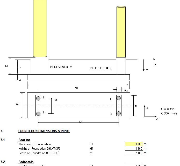 Spreadsheet For Combined Foundation Design With Piles