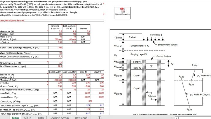 Geogrid Bridge Calculation Spreadsheet