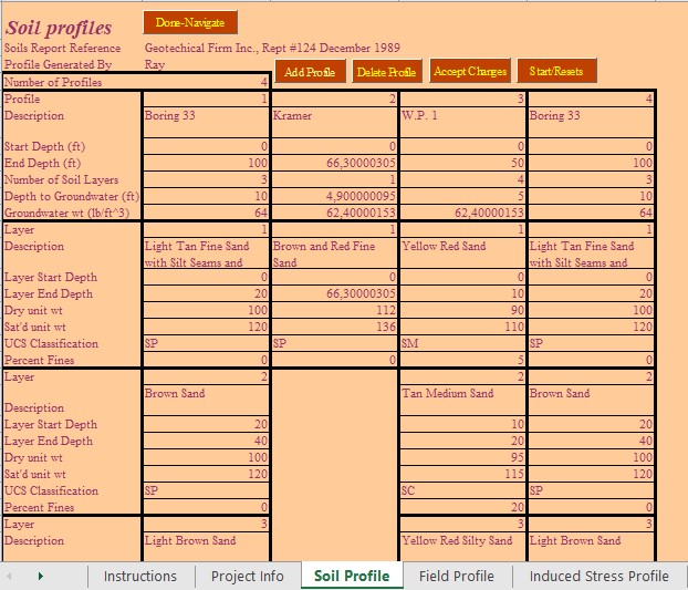 Liquefaction Evaluation Spreadsheet