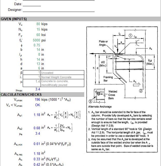 Corbel Design Via The Cantilevered Beam Design Method Spreadsheet