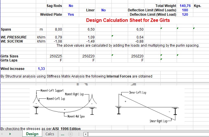 Design Calculation For Zee Girts Spreadsheet