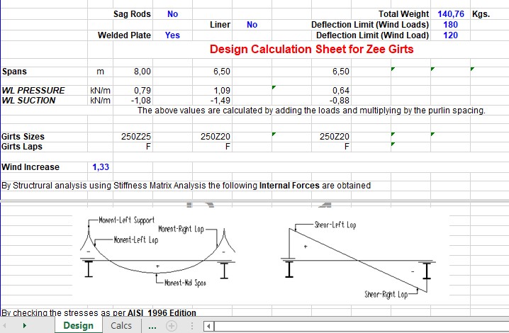 Design Calculation For Zee Girts Spreadsheet Design Calculation For Zee Girts Spreadsheet