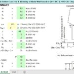 Design for Equipment Anchorage to Bottom Concrete and Mounting on Metal Wall Spreadsheet