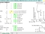 Design for Equipment Anchorage to Bottom Concrete and Mounting on Metal Wall Spreadsheet