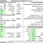 RC Beam Design and Calculation to BS8110 Spreadsheet