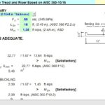 Flexure Capacity for Z-Profile Tread and Riser Based on AISC Spreadsheet